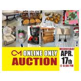 Hall Closet Store Liquidation Sale - Furniture, Glassware, Decor, Quilts, Lamps and More - Online Auction ends April 17th