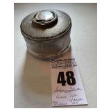 Antique Powder Puff Box w/ Mirror Compact on top