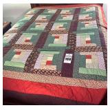 Antique Quilt - Orange & Brown