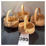 4 - Hand woven Butt Bottom Baskets