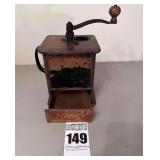 Antique Coffee Grinder - Cast Iron & Dovetail
