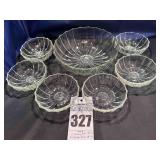 Arcoroc 7 pc. France Diamond Serving Bowl & dessert bowls