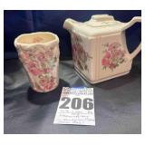 Vintage Tea Pot & matching Glass