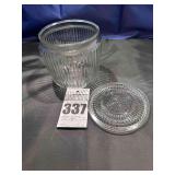 Anchor Hocking ebbed Heritage Hill Glass Biscuit Jar with Lid