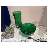 Green Bowl, Vase, Candle Votive