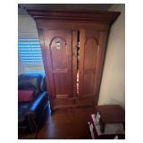 Antique Large Armoire with shelves & 2 bottom drawers