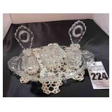 Vintage L.E. Smith Beaded Medallion Dresser Vanity Set