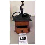 Antique Wooden Coffee Grinder with Drawer