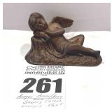 Antique Bronze / Brass Lounging Cherub