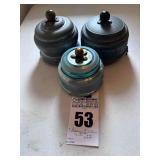 Antique (3) Powder Puff Boxes & one Puff