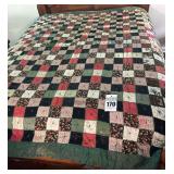 Antique Thick Quilt  Blocks (Green) - Shows some wear