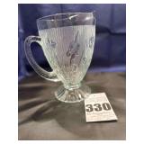 Vintage Jeanette Heavy Glass Iris Pitcher