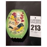 Wall Pocket - Green with 2 birds