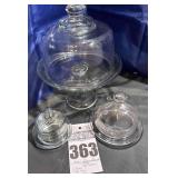 3 Sets - Glass Stands with Domes