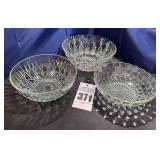 3 - Cut Crystal Serving Depression Bowls