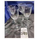 4 - Vintage Towle Tudor Crystal Wine Glasses