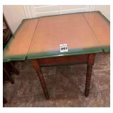 Vintage / Antique Enamel on Metal Top Table with hidden drawer