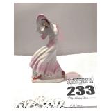 Vintage Windy Day Lady