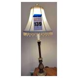 Antique Lamp with Crystal tear drop shade