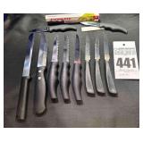 10 Black Handled Knifes