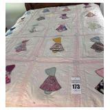 Antique Quilt Little Girls - Shows Wear