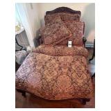 Bergere Oversized French Chair & Ottoman and 3 matching accent pillows - Beautiful condition.