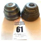 Antique (2) Powder Puff Boxes & one Puff