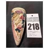 Wall Pocket - Cream with bird & red flowers