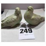 2 Dove Sculptured Figurines