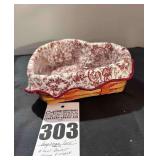 Longaberger "Love" Heart  Woven Basket with Fabric Liner & Insert