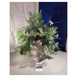 Center Piece / Planter with greenery and a bird