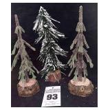 3 Large Snow & Ice Trees Décor
