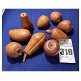 9 - Vintage Wooden Carved Fruit