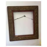 Antique Victorian Gilt Wood Picture Frame with Carved Leaf Details