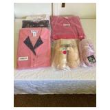New-Never Worn - XL 3 Pair Pajama’s, a Quilted Robe and 2 Pair of Slippers