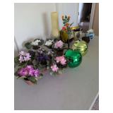 Misc Box, Brass Bird, 2 Metal Ornaments, Electric Pencil Sharpener,Candle Holder