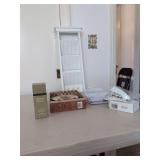 Shelf, Clock, Stapler, Plastic Shoe Oranizers