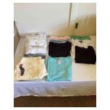 New -Never Worn - 2 White Blouses, 4 V-neck T-shirts, 3 Slinky Brand Tops, 1 North Style Tank and 2 Pair Women with Control  Pants - all XL
