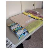 All New Microfiber Bathroom Rug Set, Cleaning Brushes and Mops, Green Rug
