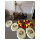 Tiered Metal Fruit Bowl, Fuzzy Peaches, Wall Placks and More