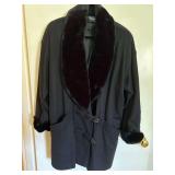 Size 12 Dressy Coat with Faux Fur Collar and Toggle Buttons