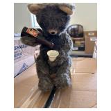 Vintage Antique Tin Automaton Drinking Cola Bear 1950s Battery Operated