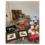 Vintage Snow Cone Maker, Balls, Ceramic Figurines, Paintings ect