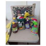 Box of Cleaning Supplies, Pine Sol, Fantastik,Spin Mop Replacement Pads