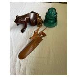 Wooden Figures and a Teal Hemingray 42