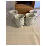 NEW- 4 Piece White Coffee Mugs
