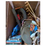 Box of Misc Toys, Car Track, Car