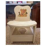Vintage Wooden Child Potty Chair Decoupage Art Piece