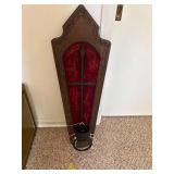 Large Wood and Iron Wall Sconce 38” Tall