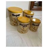 Set of 4 Vintage Metal Cannisters